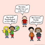 Comic-Figuren stellen Fragen rund ums Globale Lernen