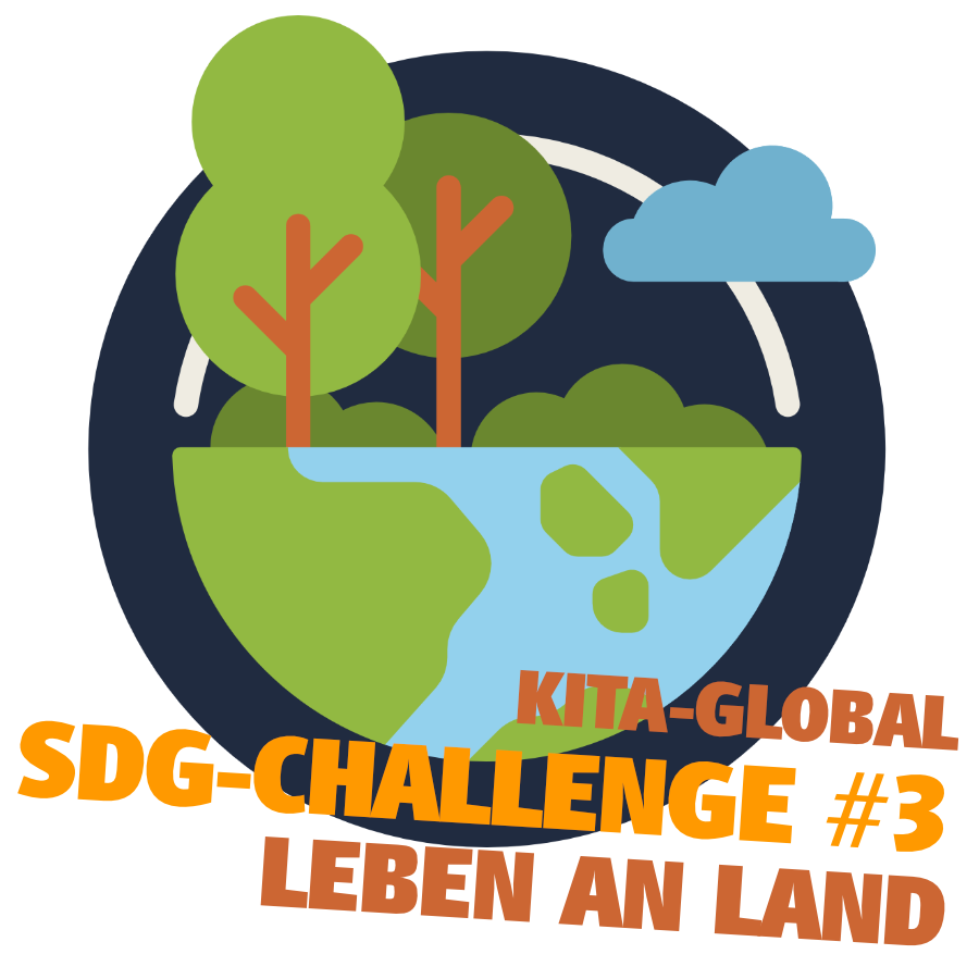 Eine Erdkugel mit Land, davor Schrift "SDG-Challenge #3"
