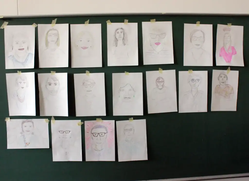 Werkstatt-Treffen 2025 in Chemnitz: Zum Einstieg und Kennenlernen zeichneten wir Portraitbilder voneinander.